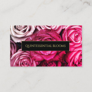 Carte De Visite Élégant Monogramme Et Roses Roses Rose Fleuriste