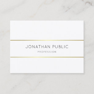Carte De Visite Élégant Monogramme Gold White Modèle Modern
