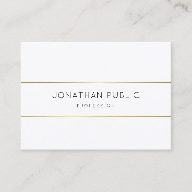 Carte De Visite Élégant Monogramme Gold White Modèle Modern (Devant)