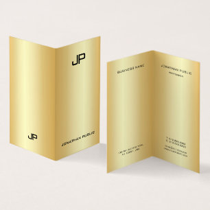 Carte De Visite Élégant Monogramme moderne Faux Gold Professional