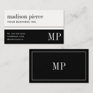 Carte De Visite Élégant Monogramme Moderne Minimaliste