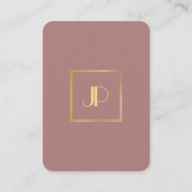 Carte De Visite Élégant Monogramme Or Professionnel Modèle moderne (Devant)