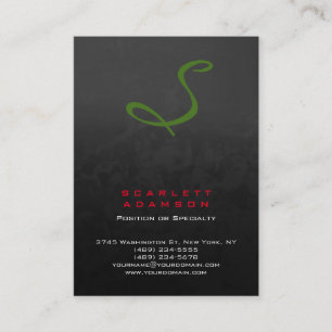 Carte De Visite Élégant monogramme professionnel gris rouge vert