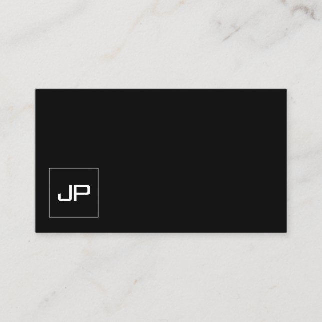 Carte De Visite Élégant Monogramme professionnel moderne noir blan (Devant)