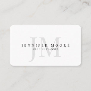 Carte De Visite Élégant Monogramme professionnel noir blanc