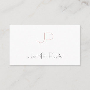 Carte De Visite Élégant Monogramme propre Plain Luxe Design tendan