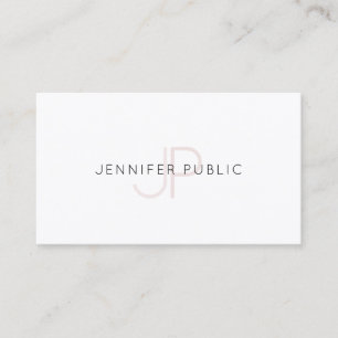 Carte De Visite Élégant monogramme tendance Design moderne Plain