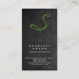 Carte De Visite Élégant monogramme vert gris simple professionnel