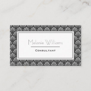Carte De Visite Élégant Motif Art déco gris foncé