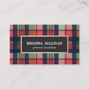 Carte De Visite Élégant Motif couleur rouge, vert et marine