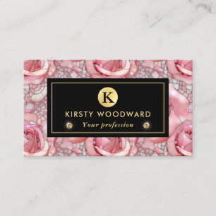 Carte De Visite Élégant Motif de mosaïque rose