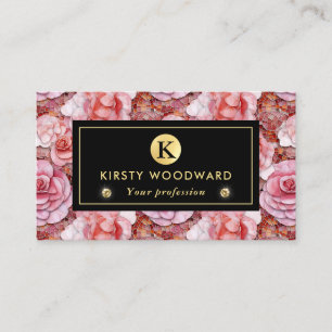 Carte De Visite Élégant Motif de mosaïque rose