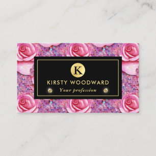 Carte De Visite Élégant Motif de mosaïque rose