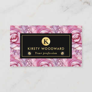 Carte De Visite Élégant Motif de mosaïque rose