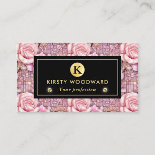 Carte De Visite Élégant Motif de mosaïque rose