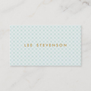 Carte De Visite Élégant Motif en treillis turquoise chic