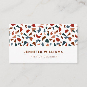 Carte De Visite Élégant Motif moderne Terrazzo