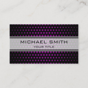 Carte De Visite Élégant Motif Polka Purple