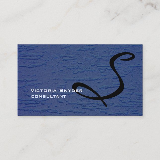 Carte De Visite Élégant Mur Bleu Texogramme professionnel (Devant)
