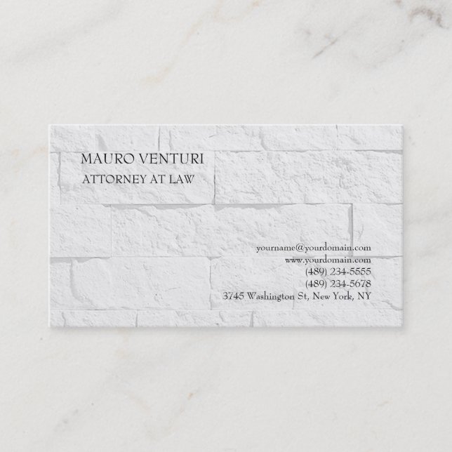 Carte De Visite Élégant Mur de brique Plain professionnel minimali (Devant)