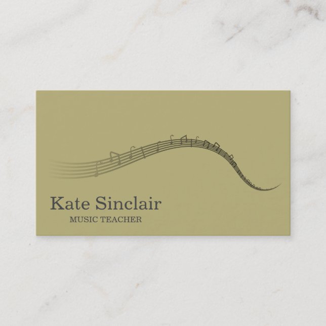 Carte De Visite Elégant Musique Enseignant Keys Musical (Devant)