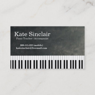 Carte De Visite Élégant Musique Moderne Professeur de piano profes