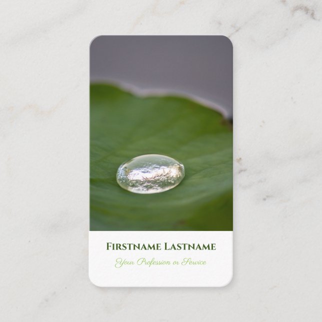 Carte De Visite Elégant nénuphar d'eau organique clair style pluie (Devant)