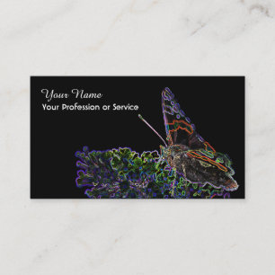 Carte De Visite Élégant Neon Pop-Art papillon fleur de papillon 