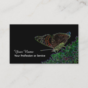 Carte De Visite Élégant Neon Pop-Art papillon fleur de papillon Bu