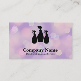 Carte De Visite Elégant nettoyage Parties scintillant aquarelle