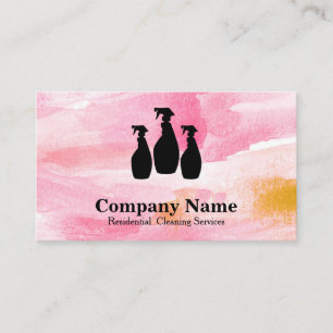 Carte De Visite Elégant nettoyage Parties scintillant aquarelle