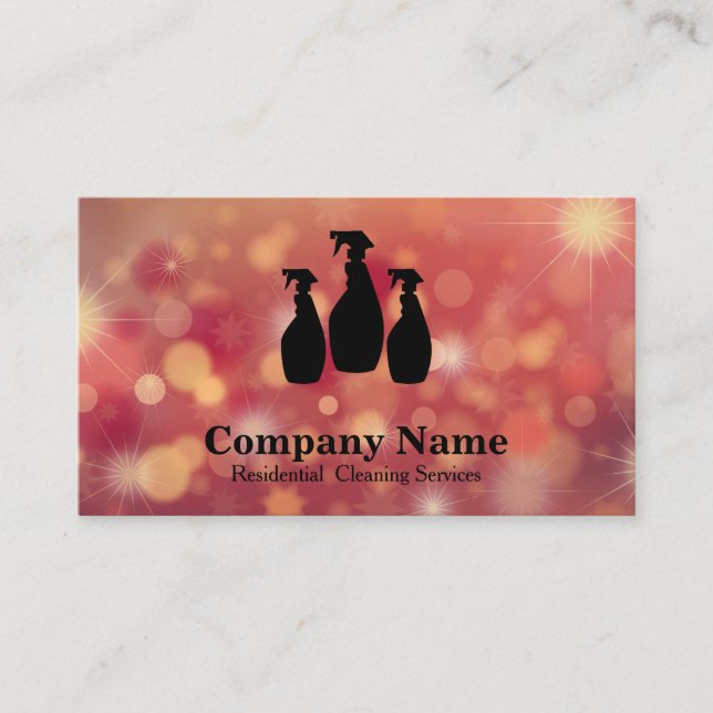 Carte De Visite Elégant nettoyage Parties scintillant aquarelle (Devant)