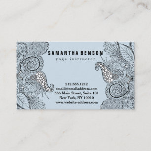 Carte De Visite Elégant noir & blanc Mandala Art Logo Yoga