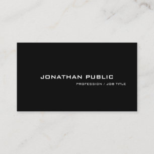 Carte De Visite Elégant noir blanc minimaliste design tendance