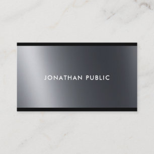 Carte De Visite Elégant noir blanc professionnel Top Plain moderne