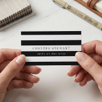 Élégant noir blanc rayé - Simple minimaliste