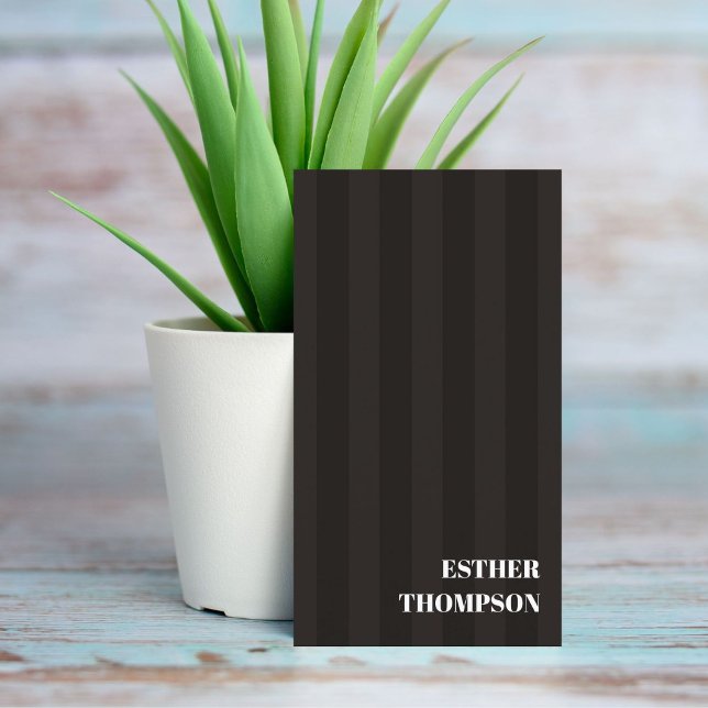 Carte De Visite Elégant noir blanc rayures de mode Consultant (Créateur téléchargé)