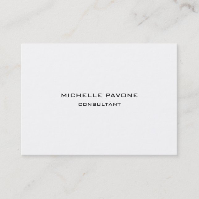 Carte De Visite Élégant noir & blanc Simple simple professionnel (Devant)