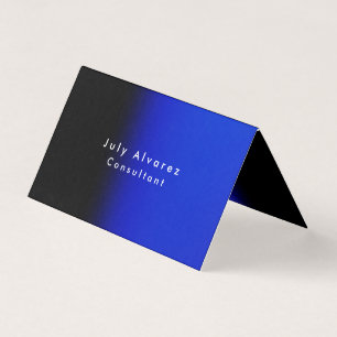 Carte De Visite Élégant noir bleu minimaliste