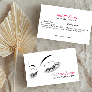 Carte De Visite Elégant noir et blanc Eyelashes Dessin Barre Lash