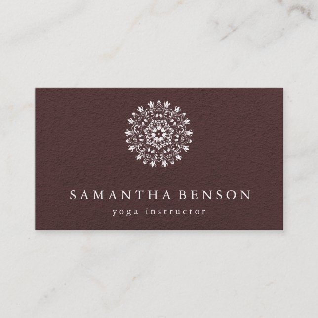 Carte De Visite Élégant noir et blanc Lotus Flower Logo Yoga (Devant)