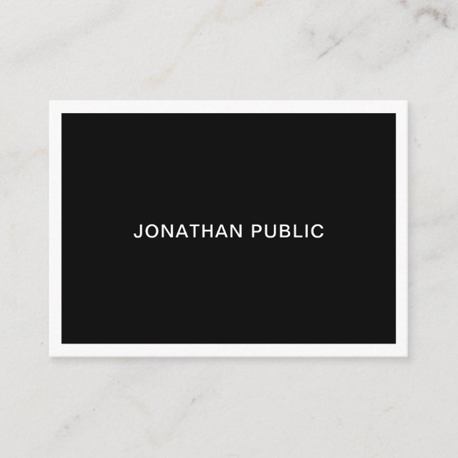 Carte De Visite Élégant Noir Et Blanc Moderne Simple Professionnel (Devant)