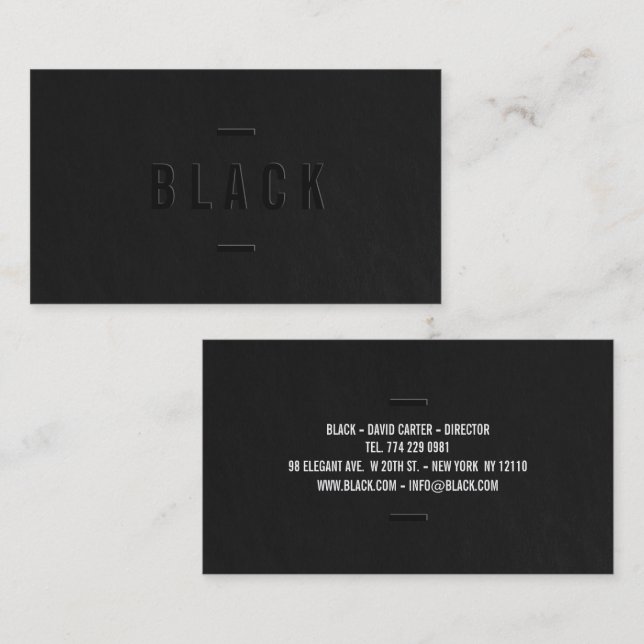 Carte De Visite Élégant noir et blanc professionnel moderne simple (Devant / Derrière)