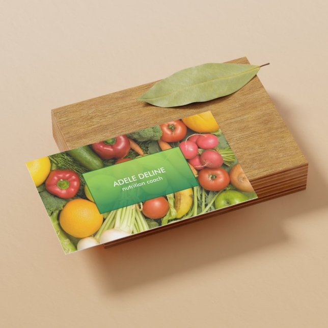 Carte De Visite Elegant Nutrition Coach Business Card moderne (Créateur téléchargé)