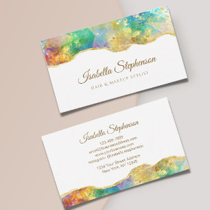 Carte De Visite Élégant Opale Fire Rainbow Gemstone Moderne