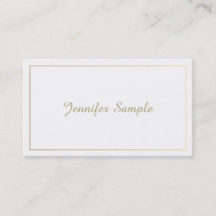 Carte De Visite Elegant Or Blanc Avocat Directeur Directeur