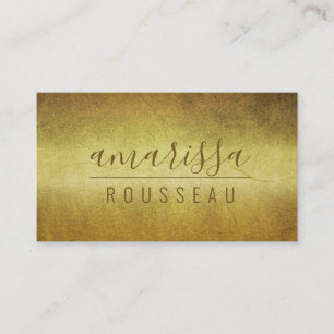 Carte De Visite Élégant Or Brossé Métallic Minimaliste