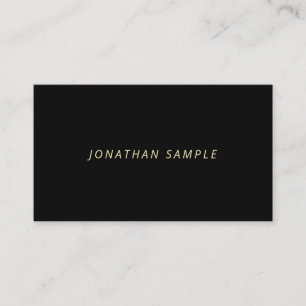 Carte De Visite Elégant Or Cursive Texte Moderne Simple Noir Luxe
