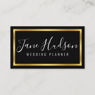 Carte De Visite Élégant Or et Noir Simple Minimaliste Modifiable