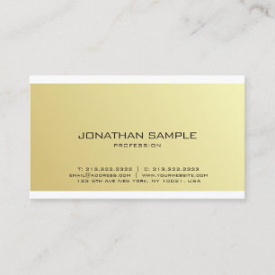 Carte De Visite Elégant Or Glamour Design simple tendance Plaine